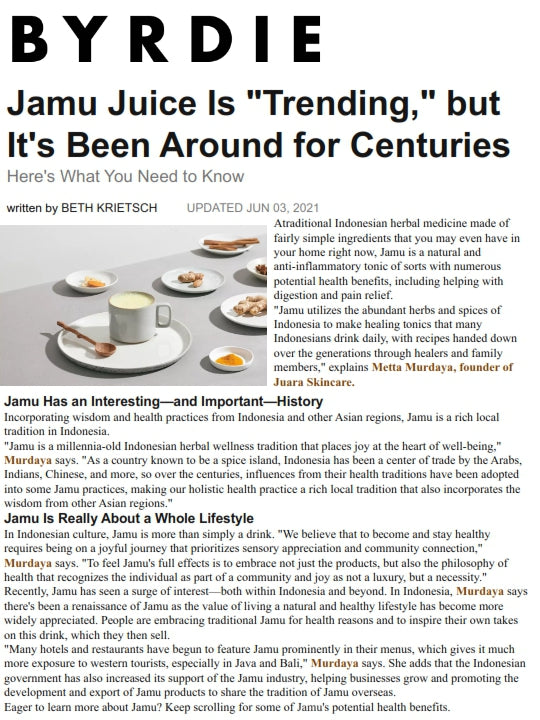 BYRDIE : Jamu Juice Is "Trending," but It's Been Around for Centuries