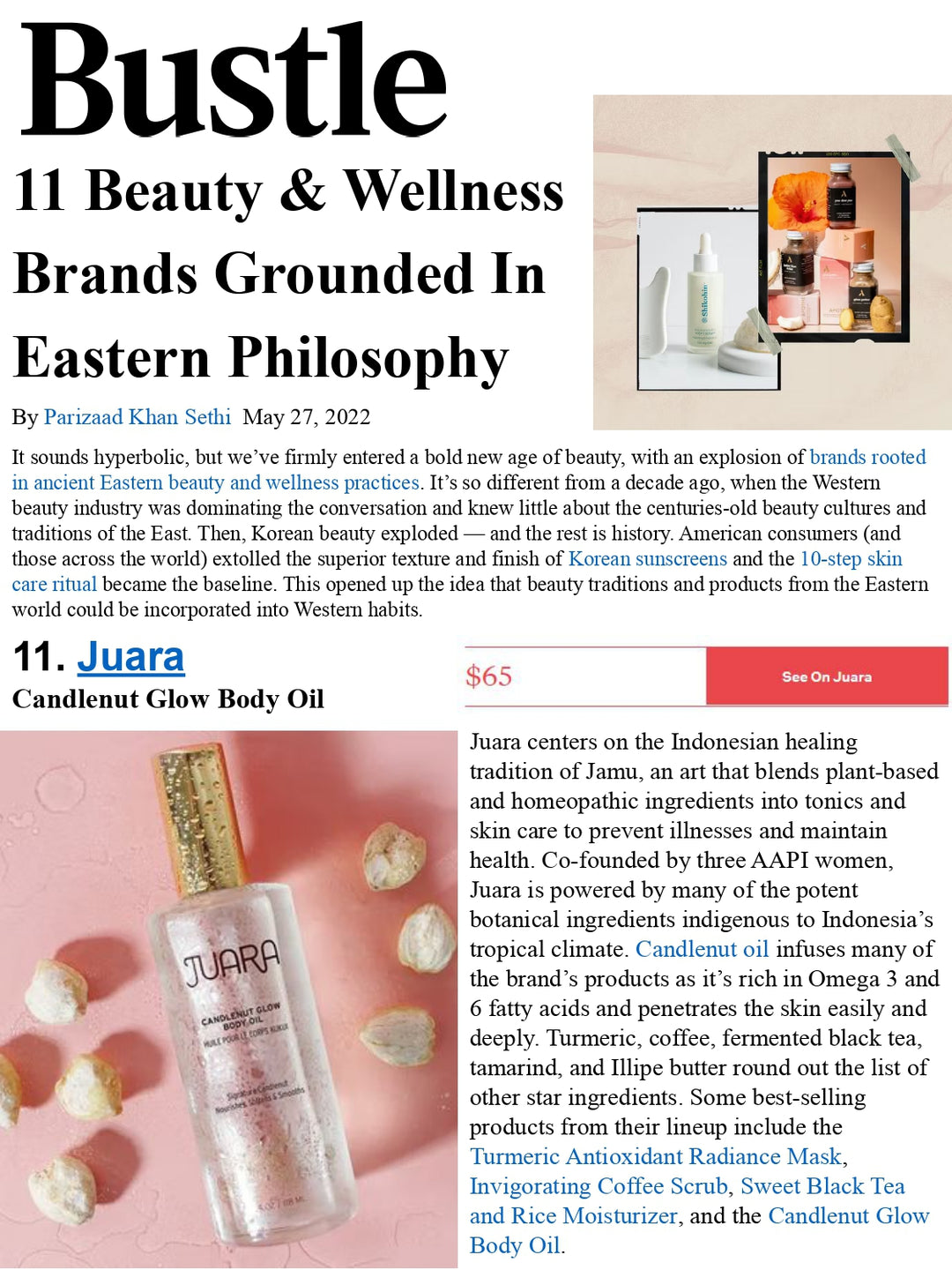 BUSTLE: 11 Beauty & Wellness Brands Grounded In Eastern Philosophy