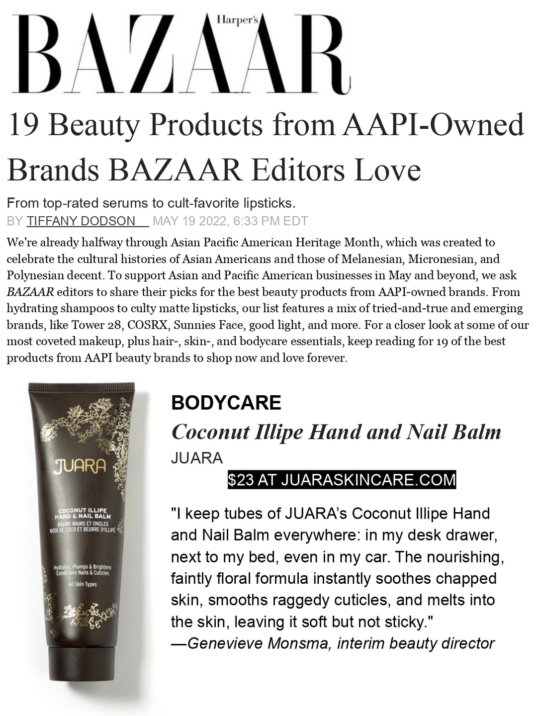 HARPER'S BAZAAR: 19 Beauty Products from AAPI-Owned Brands BAZAAR Editors Love